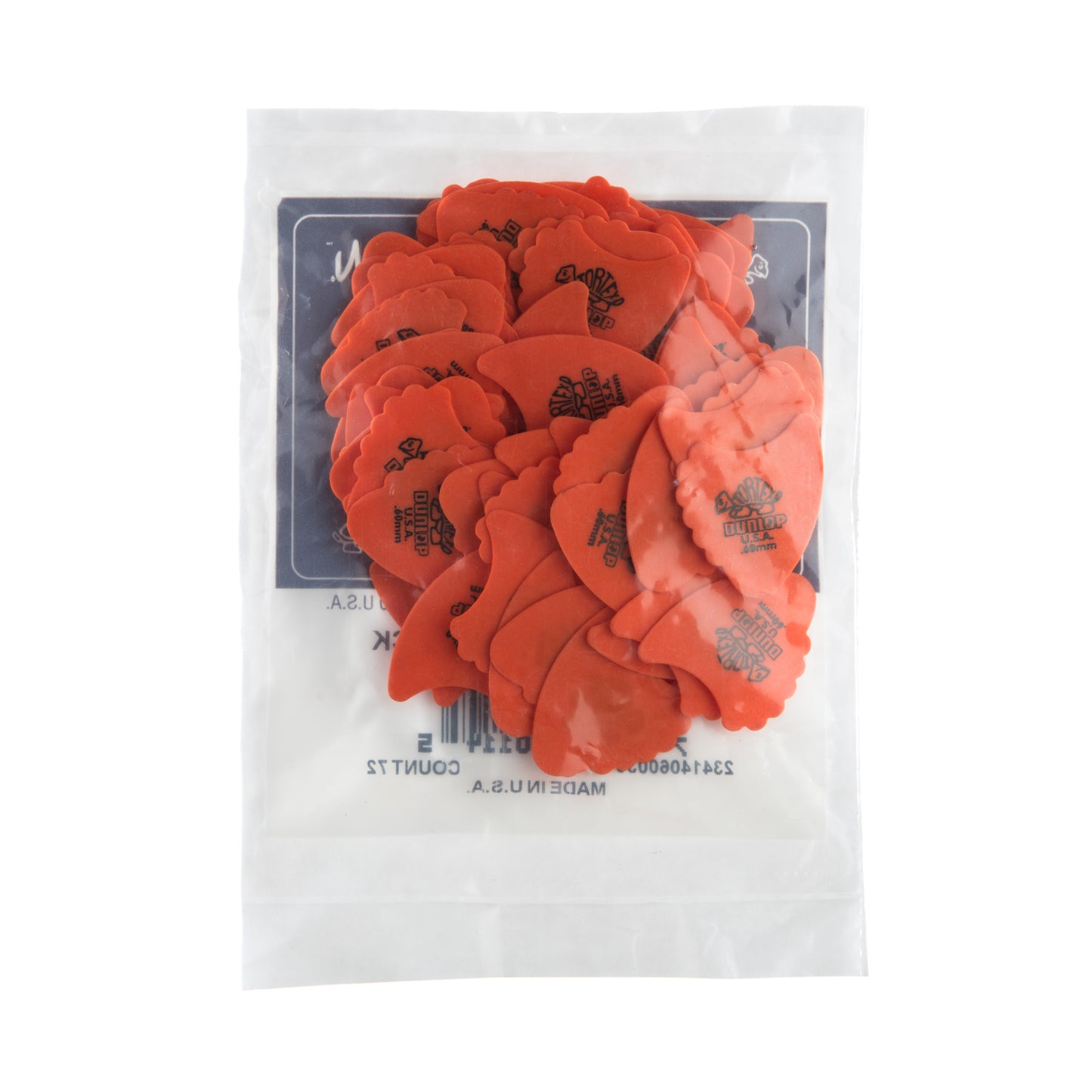 Jim Dunlop DUNLOP TORTEX .60mm FIN PICK GUITAR PICK REFILL BAG 72-PACK - 414R060