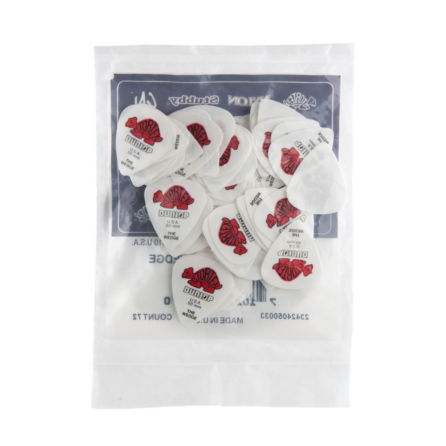 Jim Dunlop DUNLOP TORTEX .50mm WEDGE GUITAR PICK REFILL BAG 72-PACK - 424R050