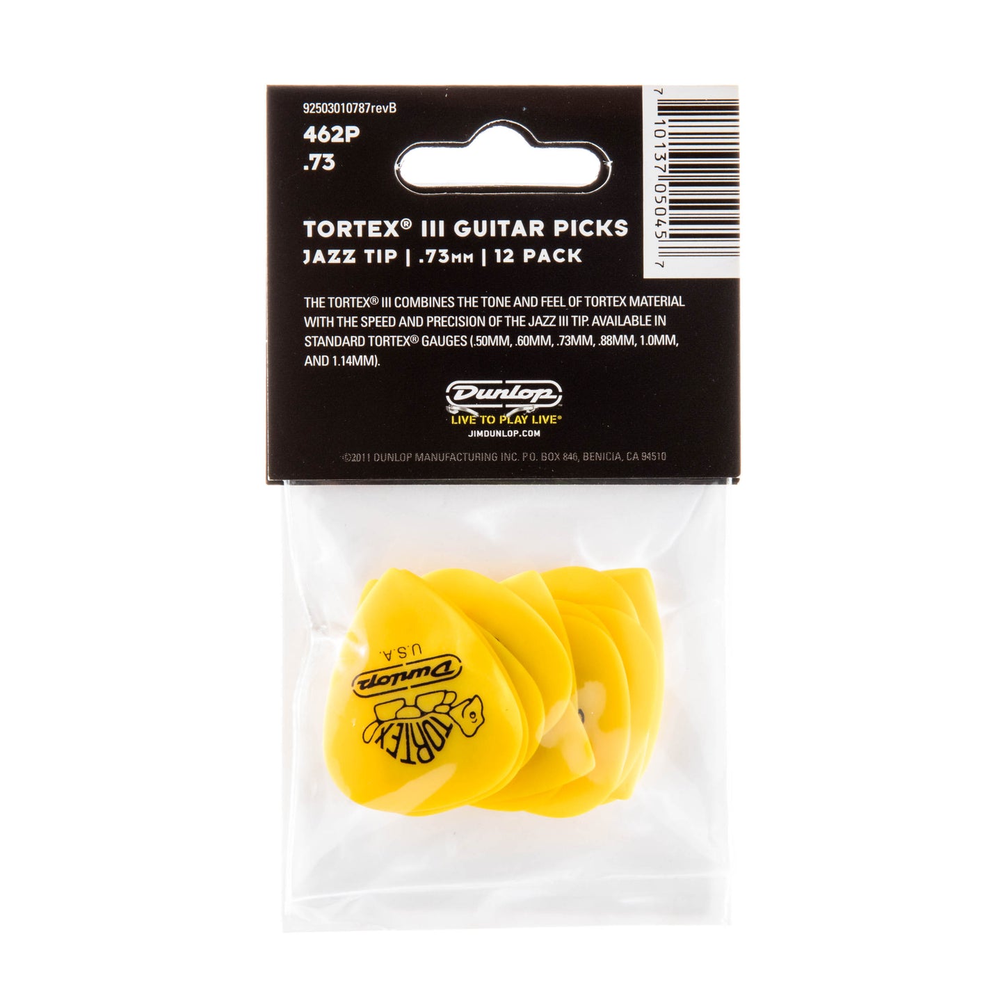Jim Dunlop DUNLOP TORTEX .73mm TIII GUITAR PICK PLAYER'S PACK 12-PACK - 462P073