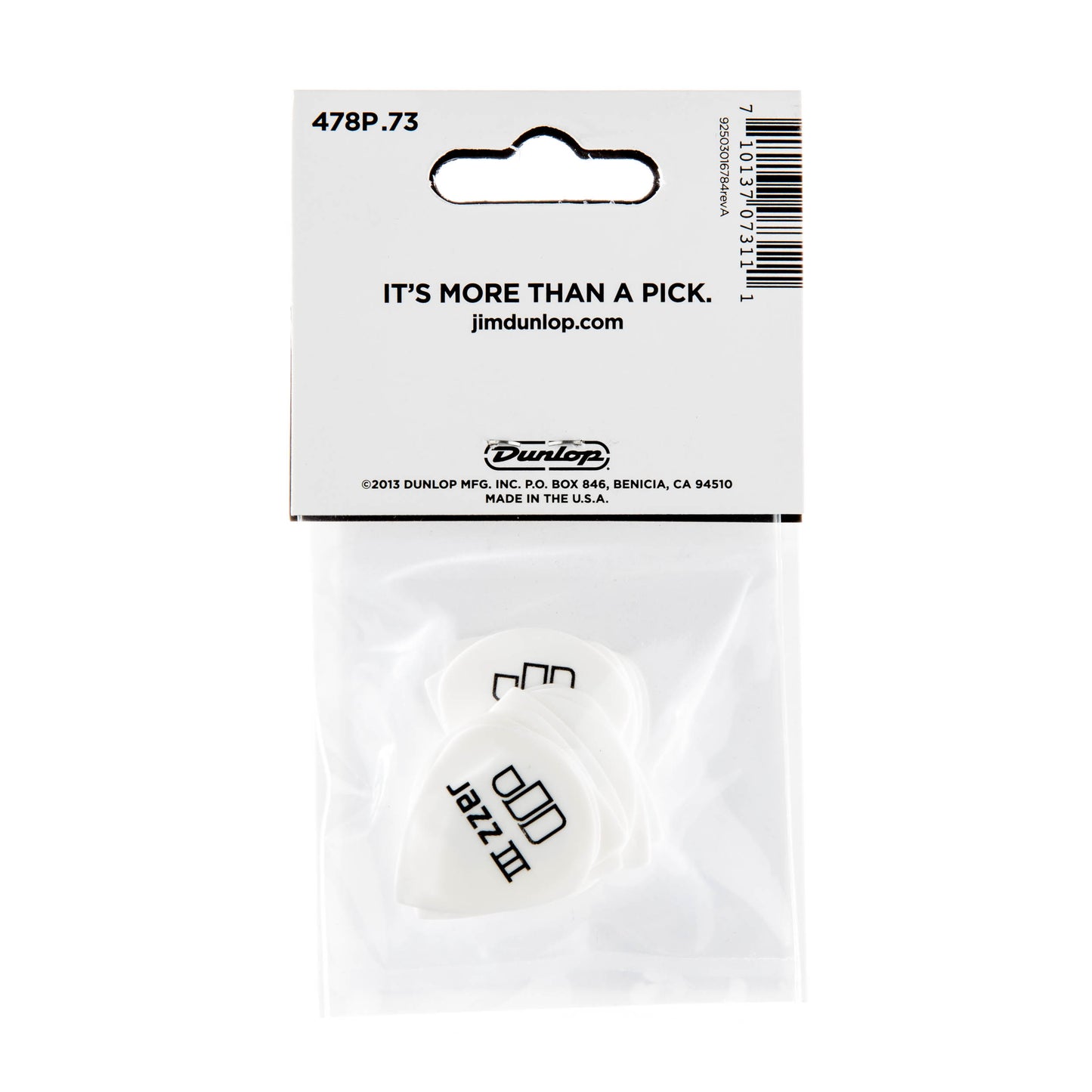 Jim Dunlop DUNLOP TORTEX WHITE .73mm JAZZ III GUITAR PICK PLAYER'S PACK 12-PACK - 478P073