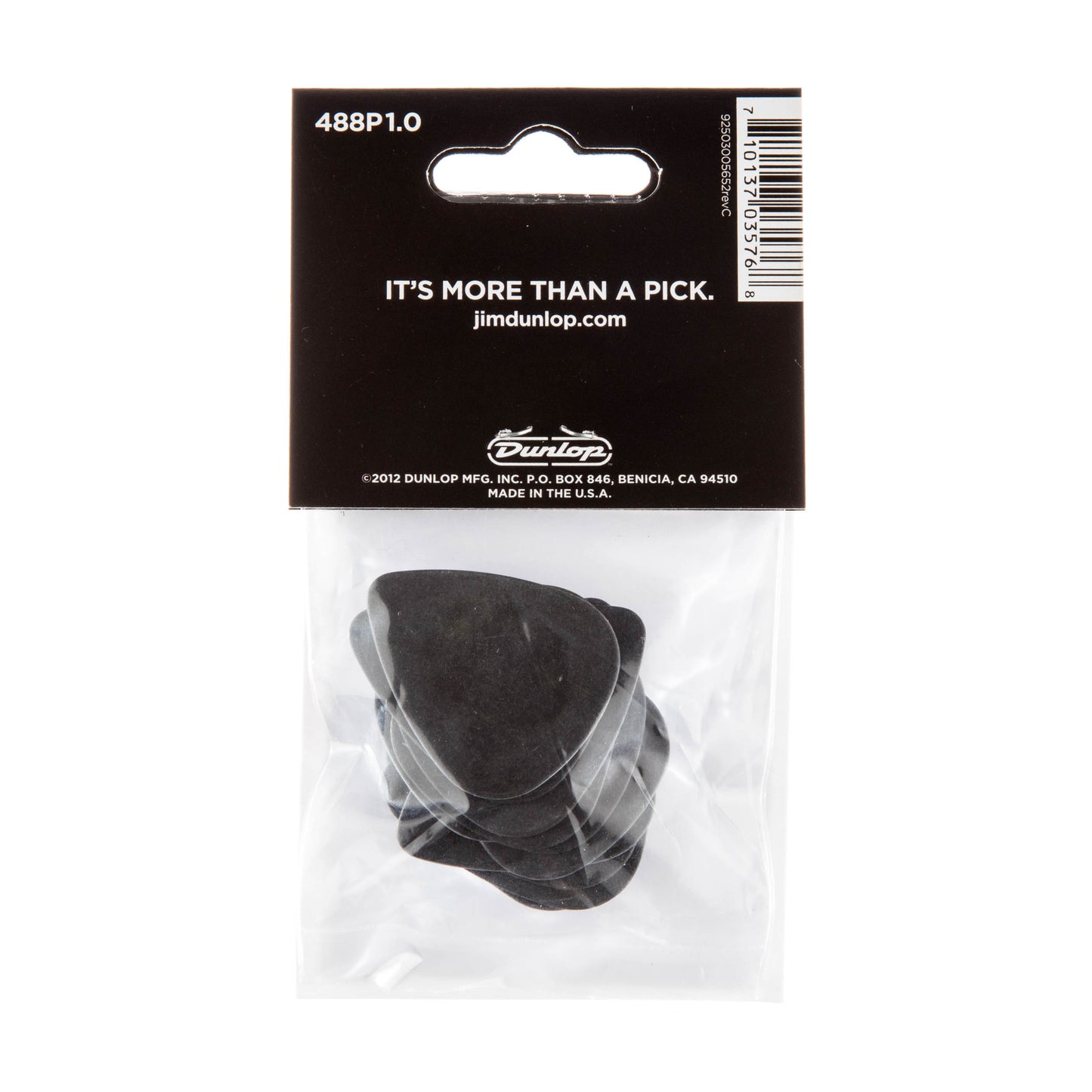 Jim Dunlop DUNLOP TORTEX PITCH BLACK 1.0mm STANDARD GUITAR PICK PLAYER'S PACK 12-PACK - 488P100