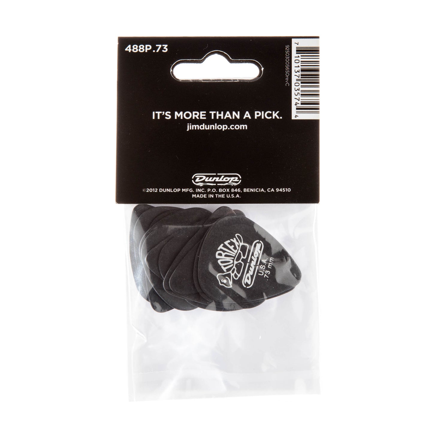 Jim Dunlop DUNLOP TORTEX PITCH BLACK .73mm STANDARD GUITAR PICK PLAYER'S PACK 12-PACK - 488P073