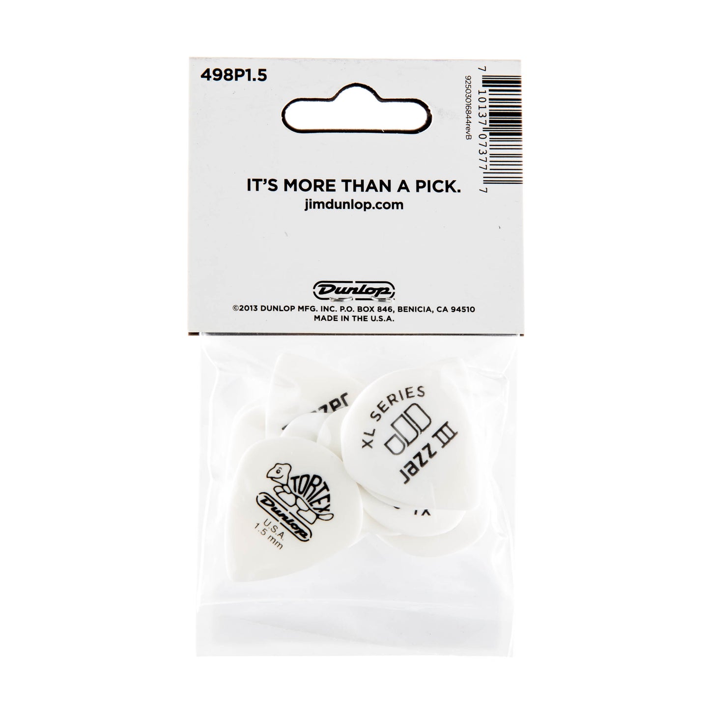 Jim Dunlop DUNLOP TORTEX 1.5mm JAZZ III XL GUITAR PICK PLAYER'S PACK 12-PACK - 498P150