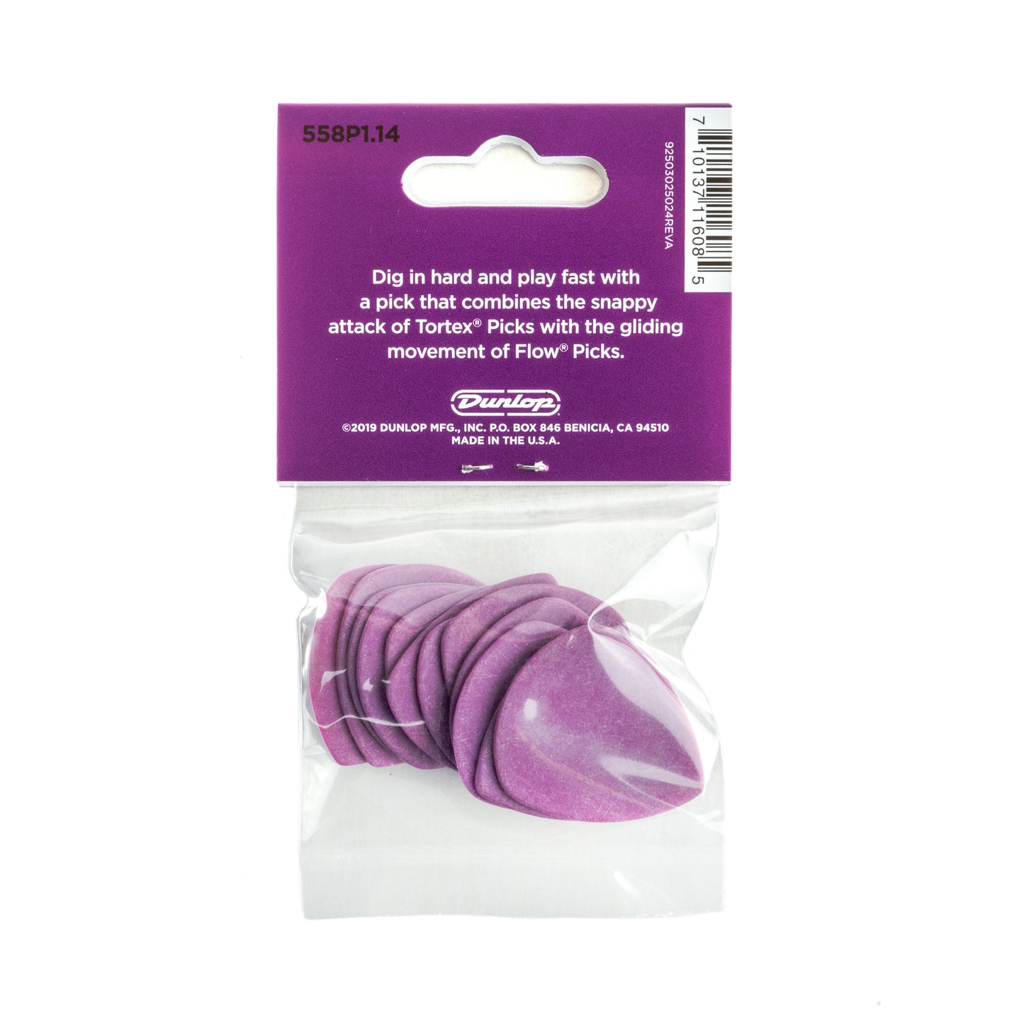 Jim Dunlop DUNLOP TORTEX 1.14mm FLOW GUITAR PICK PLAYER'S PACK 12-PACK - 558P114