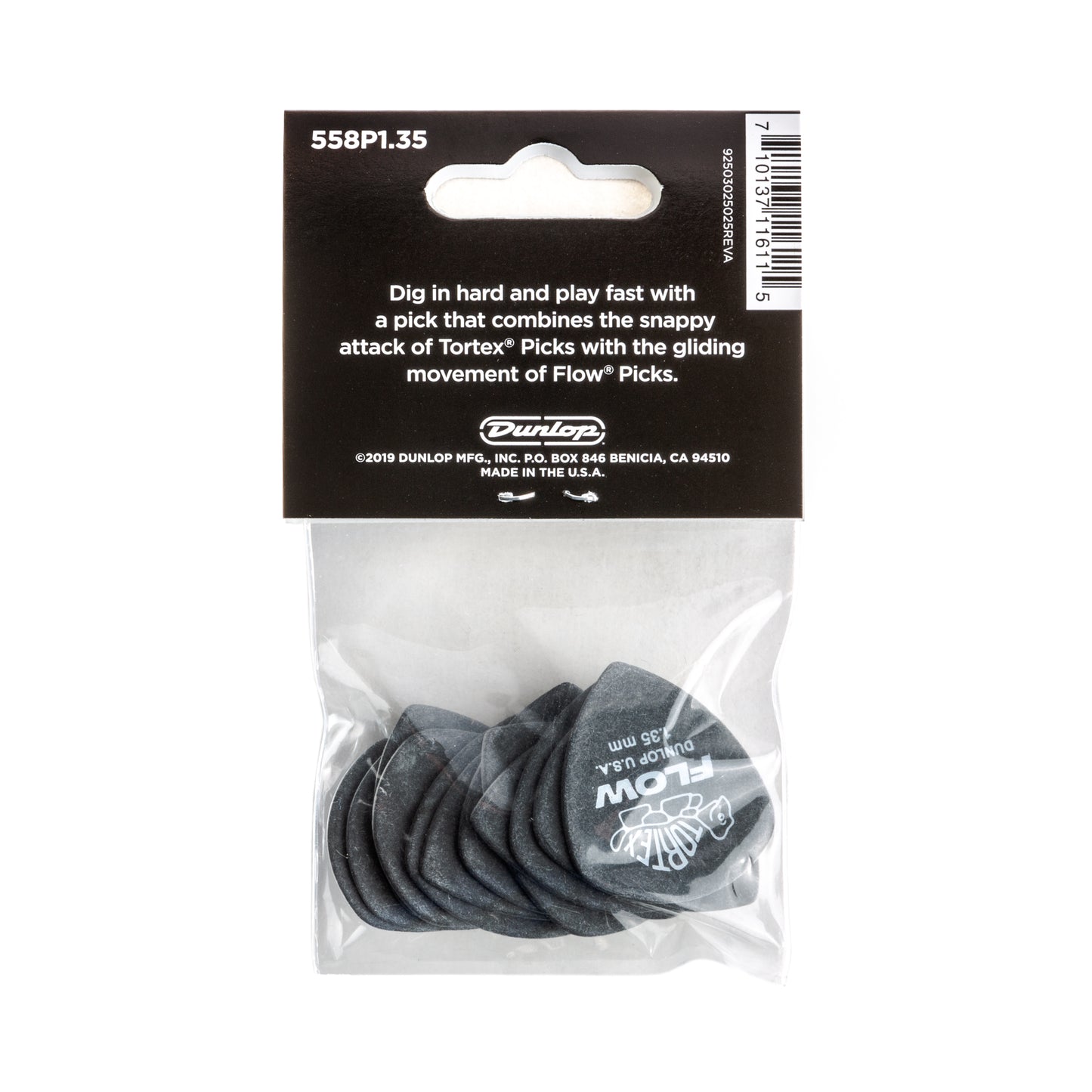 Jim Dunlop DUNLOP TORTEX 1.35mm FLOW GUITAR PICK PLAYER'S PACK 12-PACK - 558P135