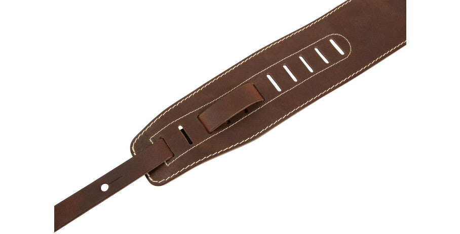 Warwick Sadowsky MetroLine Genuine Leather Bass Strap - Brown w/ Silver Embossing - LS B SML GL BR BS