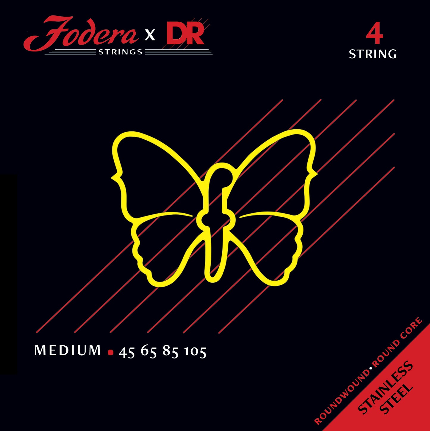 DR Strings Fodera Stainless Steel Electric Bass Strings Set - Medium 45-105 FSS-45105
