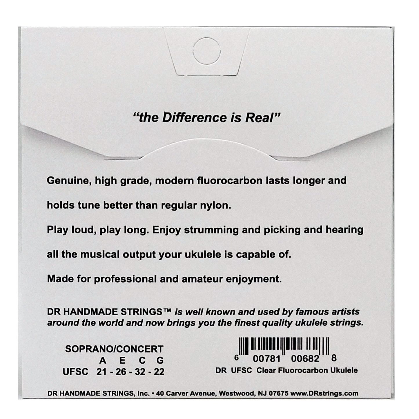 DR Strings DR MOONBEAMS Clear Fluorocarbon Ukulele String Set - 21-22 Soprano/Concert UFSC