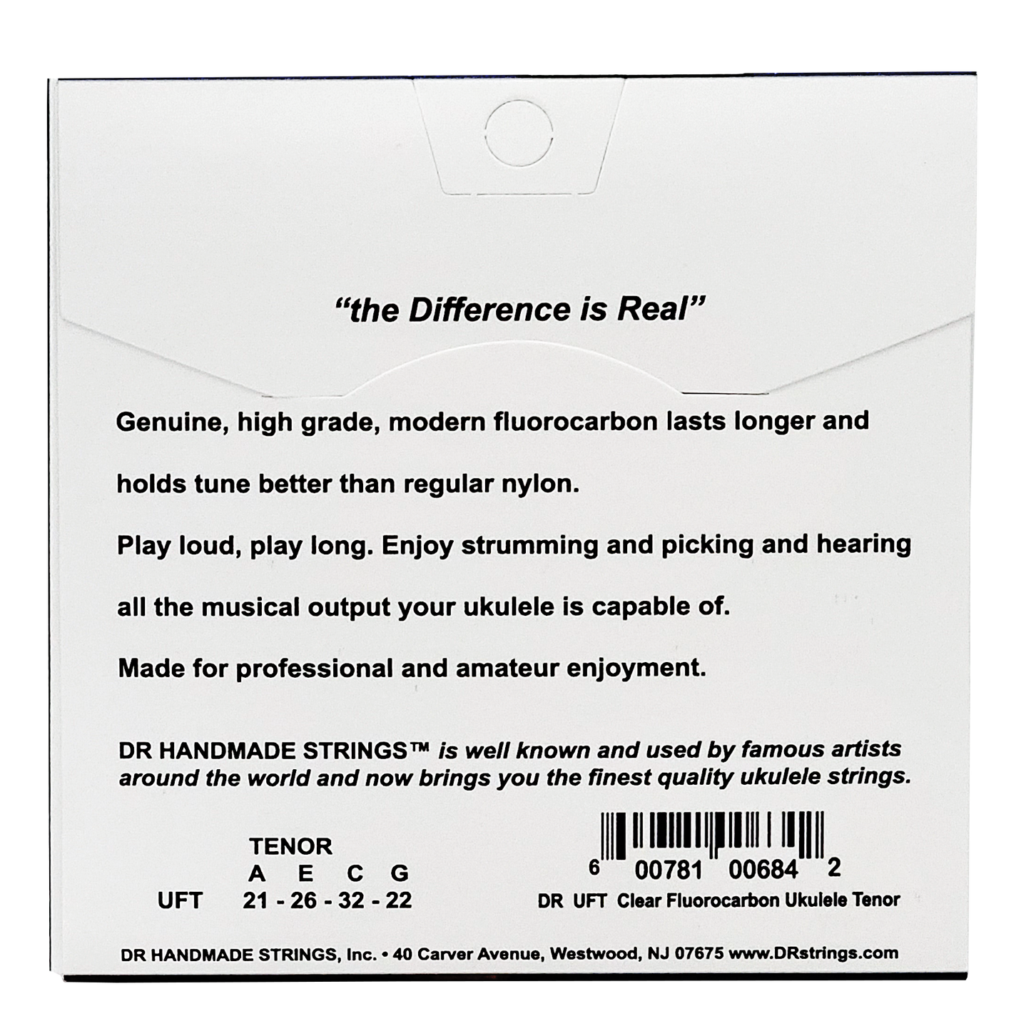 DR Strings DR MOONBEAMS Clear Fluorocarbon Ukulele String Set - 21-22 Tenor UFT