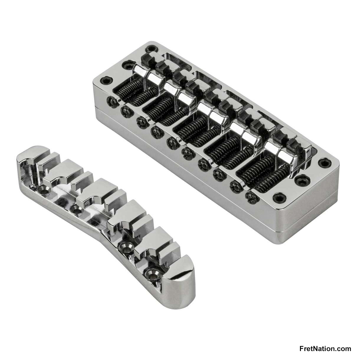 Warwick Warwick Parts - 2-Piece 3D Bridge & Tailpiece, 10-String, Brass - Chrome - SP W 30128 10BC