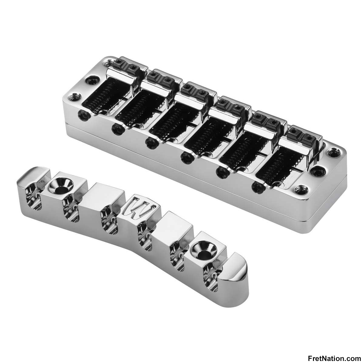 Warwick Warwick Parts - 2-Piece 3D Bridge & Tailpiece, 6-String - Chrome - SP W 30138 6C