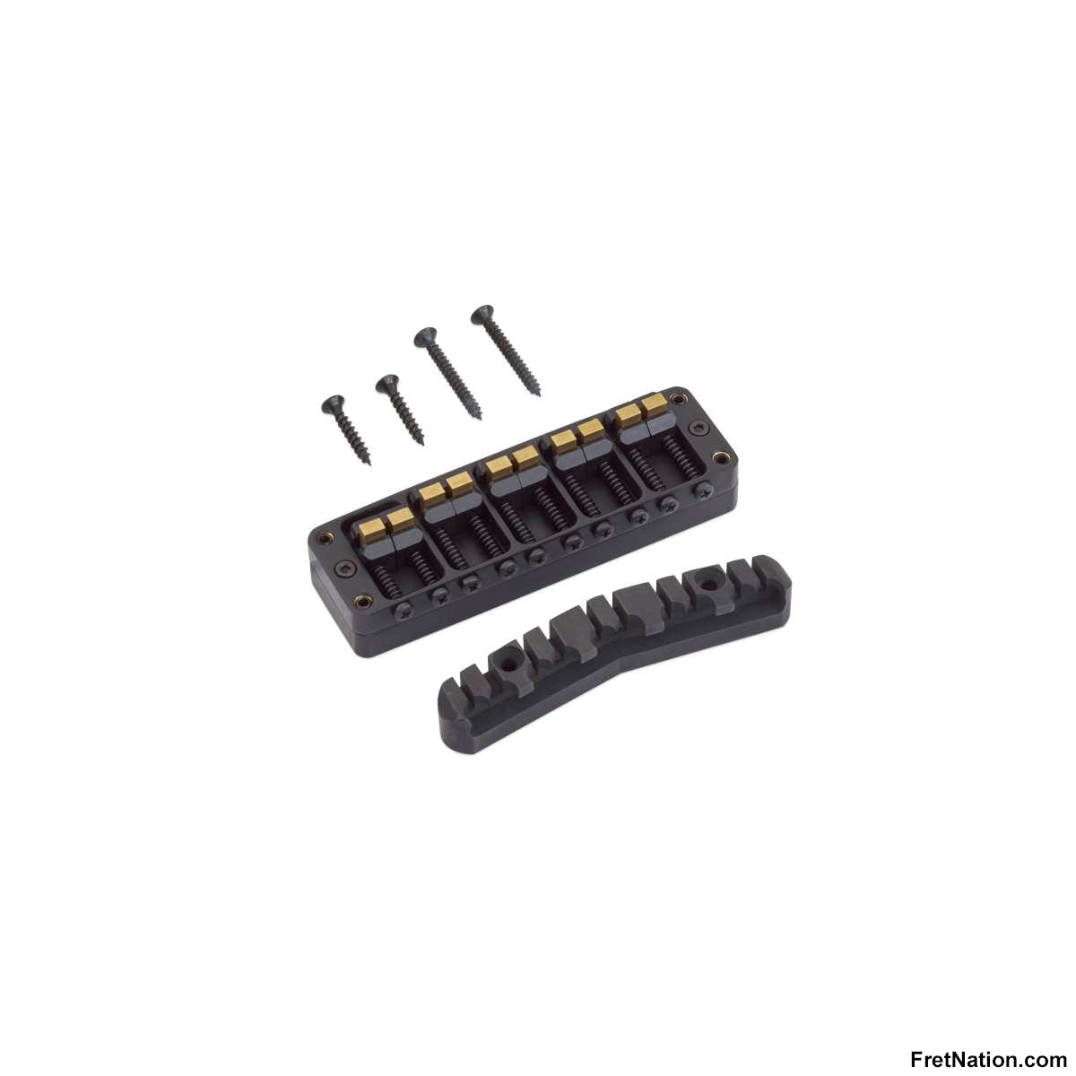Warwick Warwick Parts - 3D Bridge + Tailpiece, 10-String, Broadneck, Brass - Black - SP W 30145 10BN BB