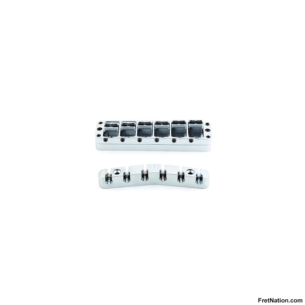 Warwick Warwick Parts - Bridge + Tailpiece, 6-String, Broadneck / Satin Chrome - SP W 30157 6BN S