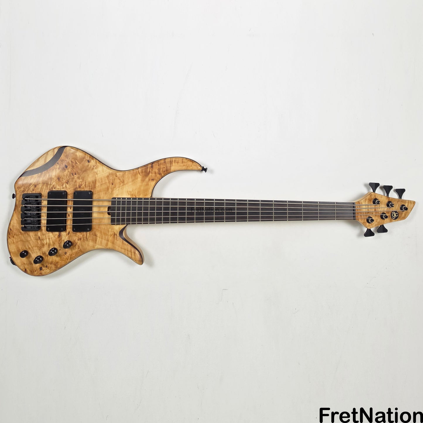 AC Guitars AC Guitars Krell 5-String Bass 34" Scale Poplar Burl 9.96lbs