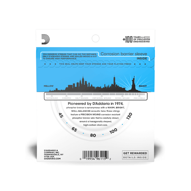 D'Addario D'Addario Phosphor Bronze Acoustic Bass String Set Long Scale - 5-String 45-130 EPBB170-5