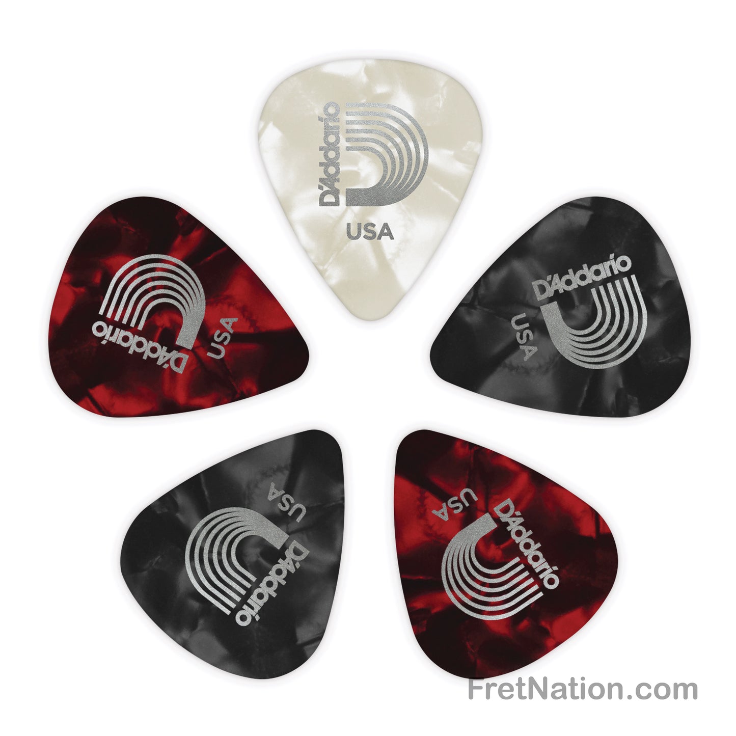 D'Addario D'Addario Classic Pearl Celluloid Gauge Assortment, 25 Pack - 1CAPX-25