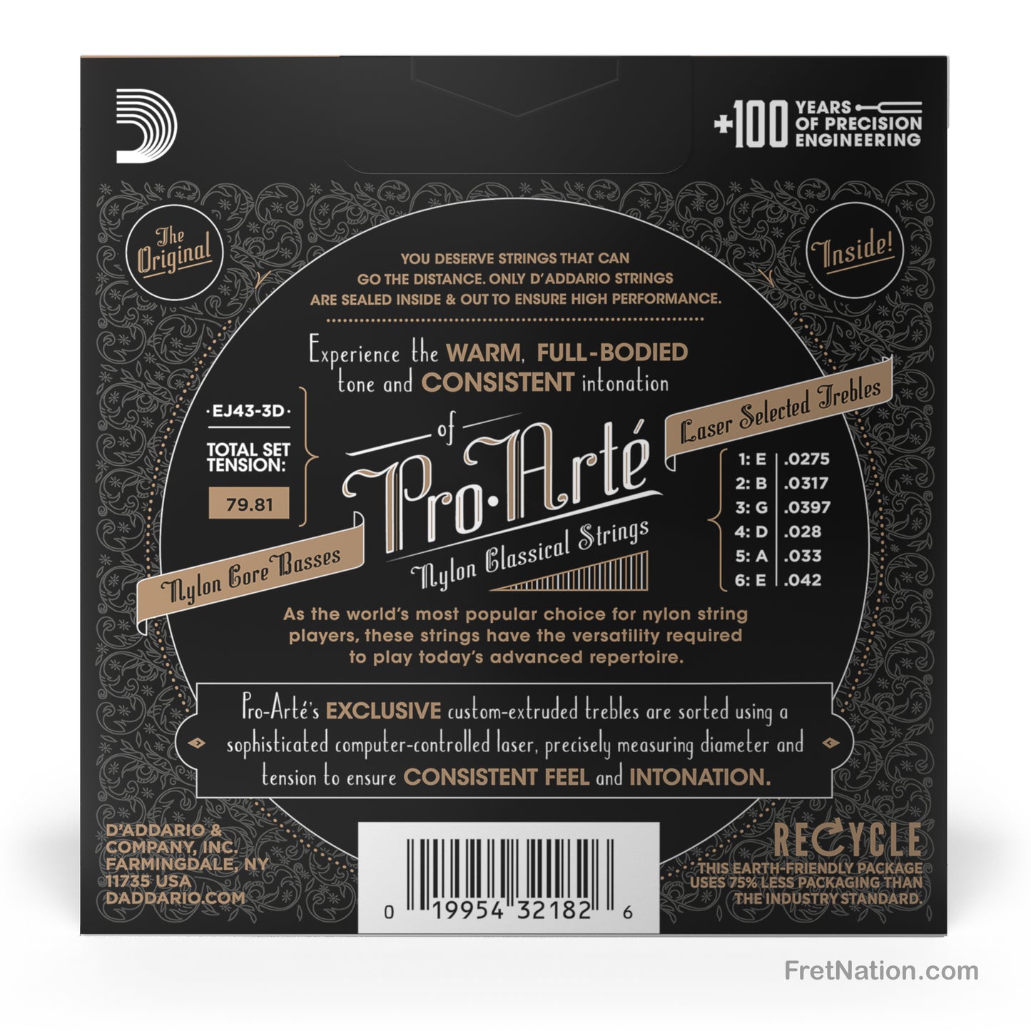 D'Addario D'Addario Pro-Arte Nylon Classical Guitar 3-Pack - 27.5-42 Light EJ43-3D