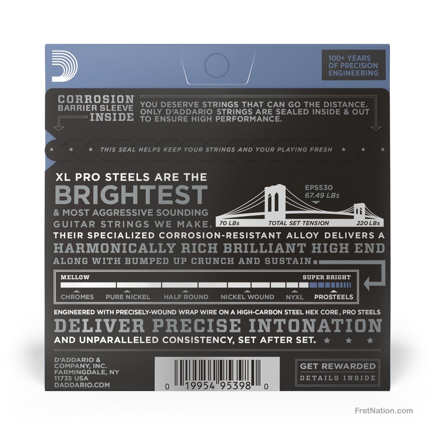 D'Addario D'Addario XL ProSteels Stainless Guitar String Set - 6-String 08-38 Extra Super Light EPS530