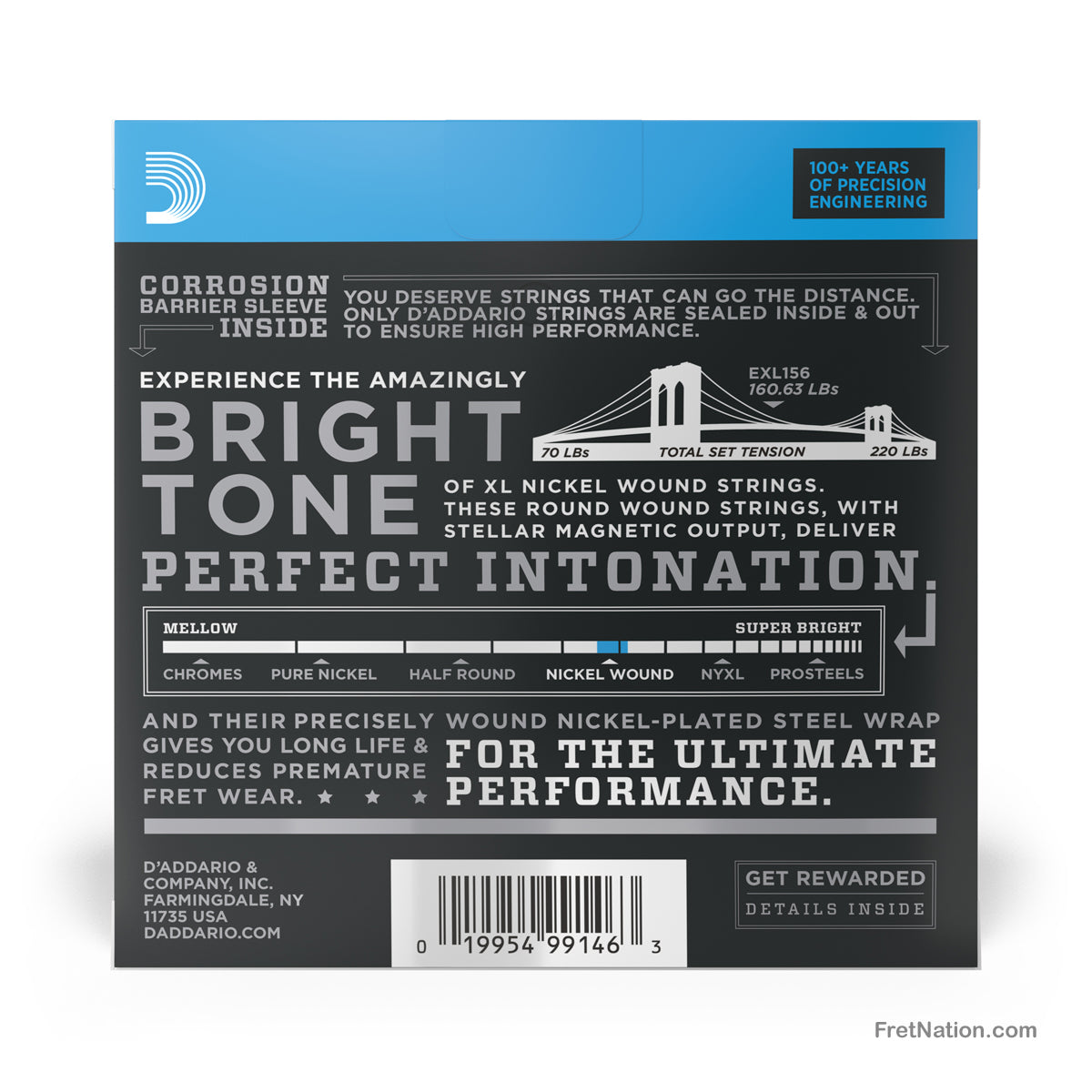 D'Addario D'Addario XL Nickel Fender Bass VI String Set - 6-String 24-84 EXL156