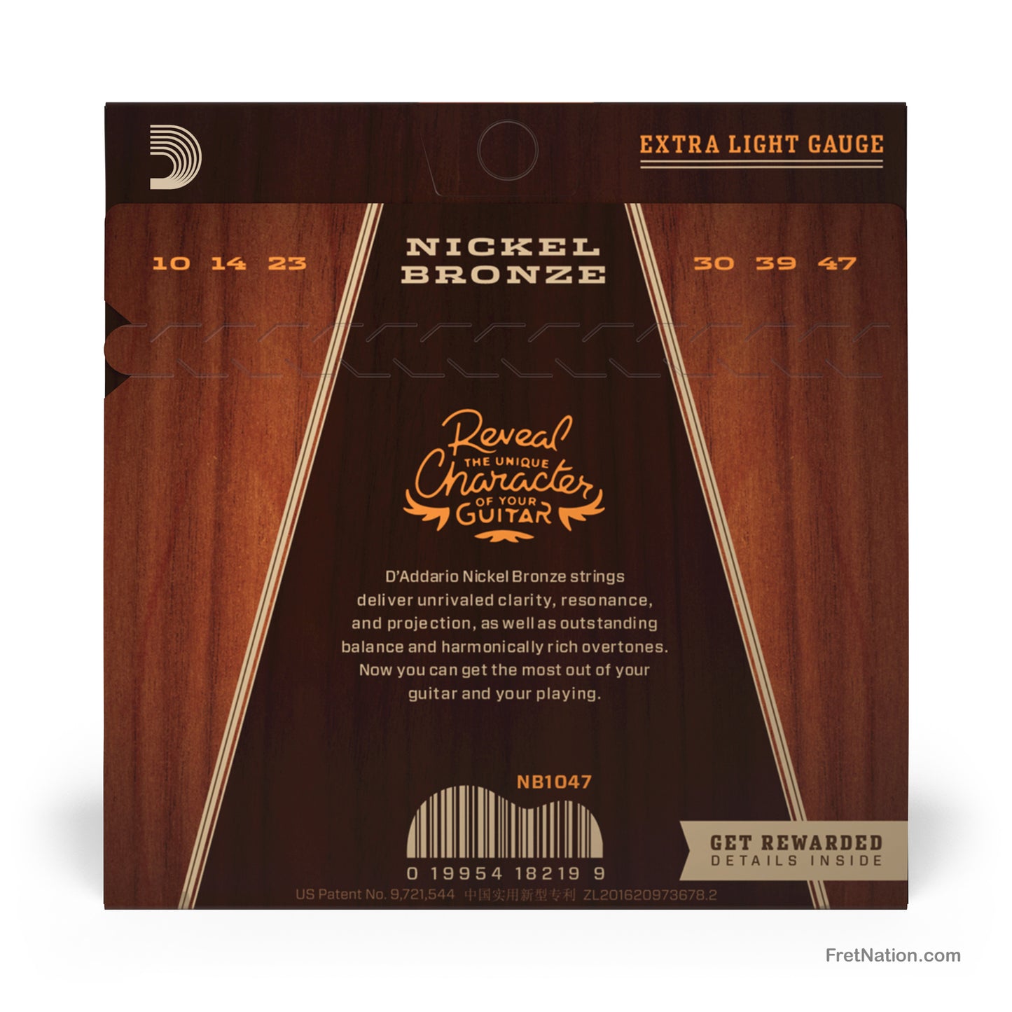 D'Addario D'Addario Nickel Bronze Acoustic Guitar Strings - 6-String 10-47 Extra Light NB1047