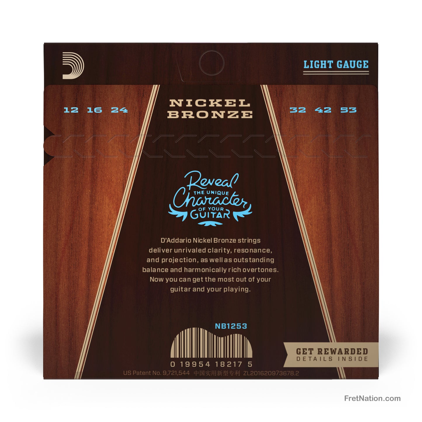D'Addario D'Addario Nickel Bronze Acoustic Guitar Strings - 6-String 12-53 Light NB1253