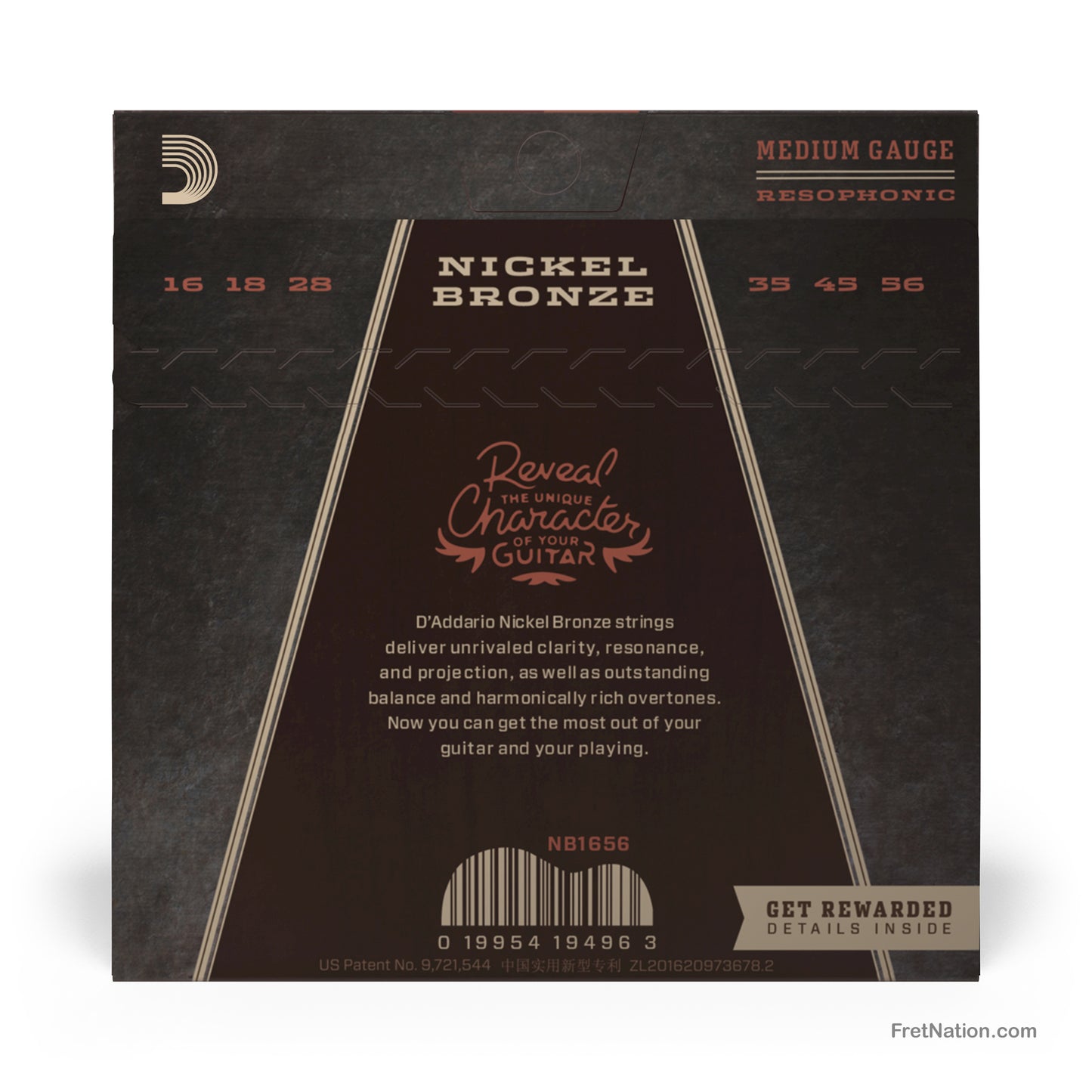 D'Addario D'Addario Nickel Bronze Resophonic Guitar Strings - 6-String 16-56 Medium NB1656