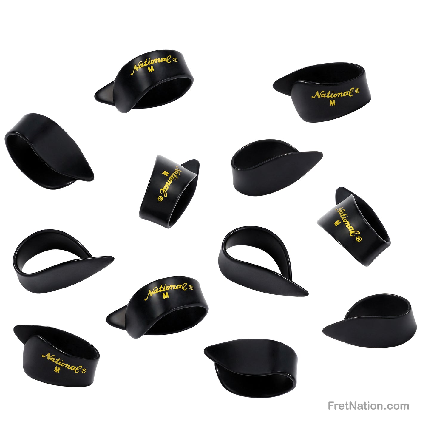 D'Addario D'Addario National Celluloid Thumb Picks Medium 12-pack Black - NP7B-12