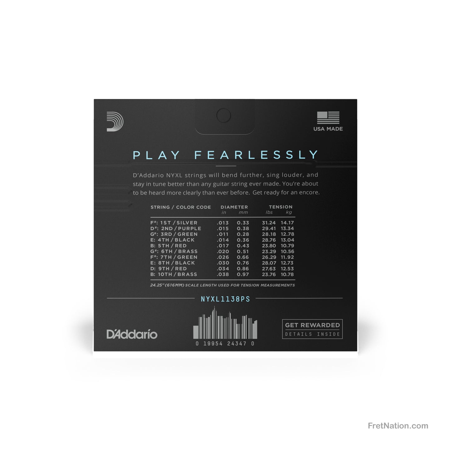 D'Addario D'Addario NYXL Electric Guitar String Set - Pedal Steel 11-38 Light E9 NYXL1138PS