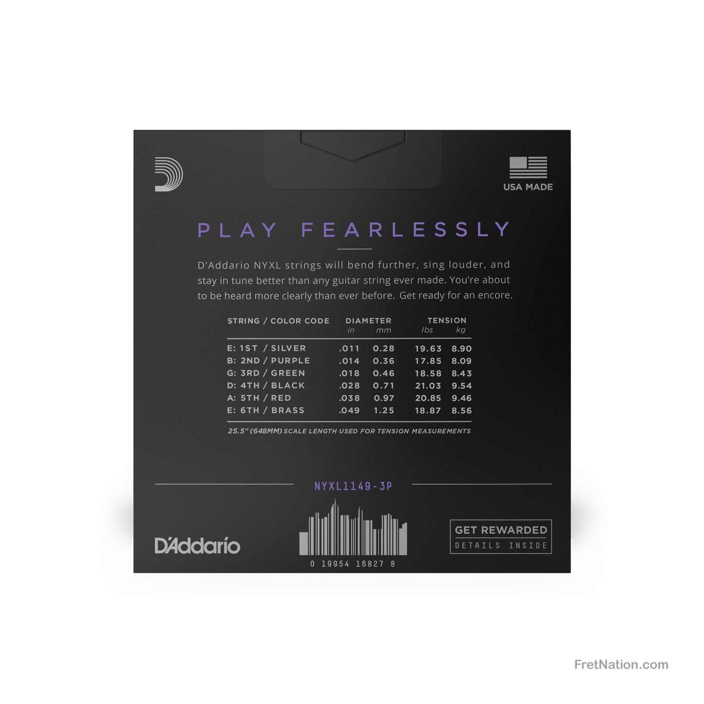 D'Addario D'Addario NYXL Electric Guitar String 3-Pack - 6-String 11-49 Medium NYXL1149-3P