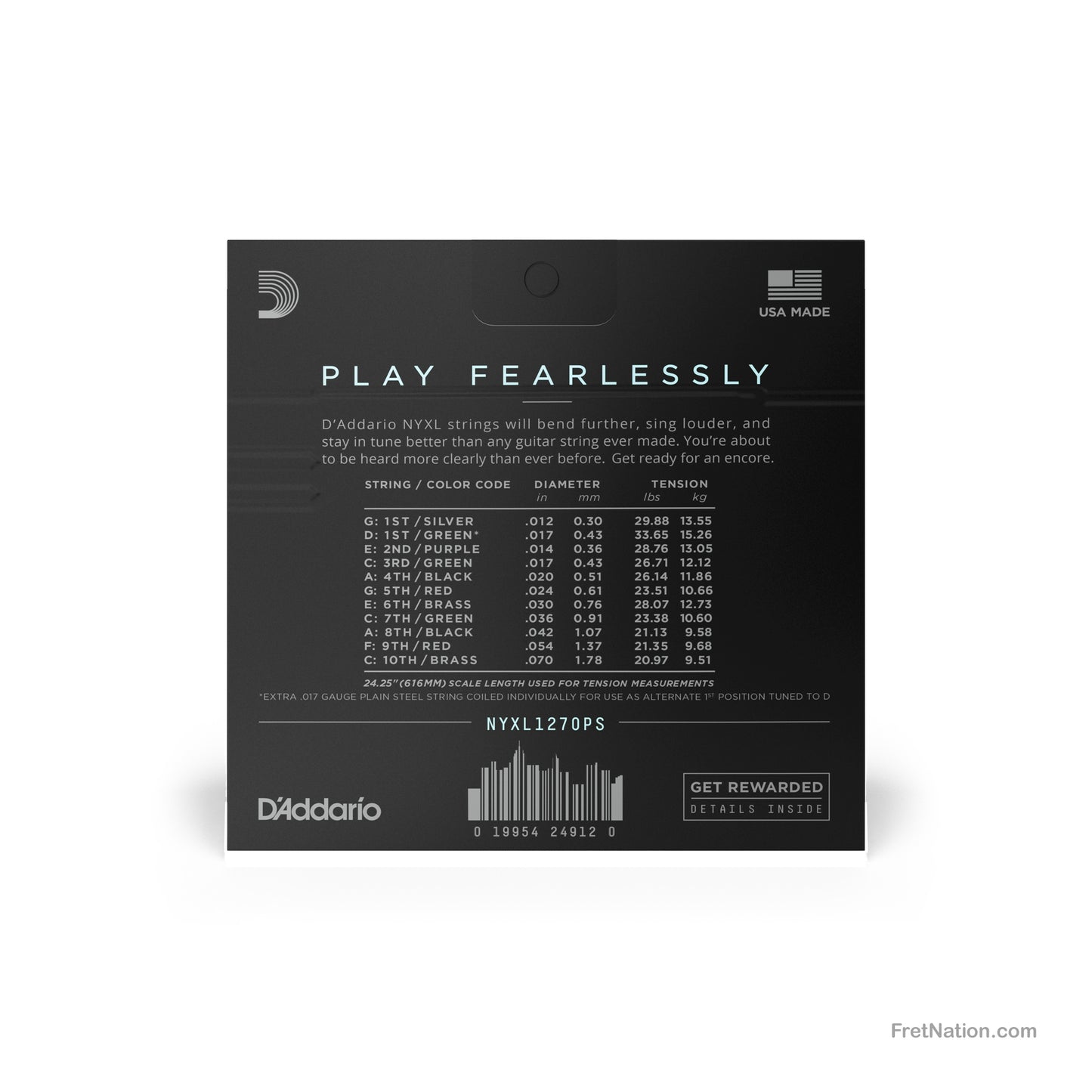 D'Addario D'Addario NYXL Electric Guitar String Set - Pedal Steel 12-70 Custom Medium C6 NYXL1270PS