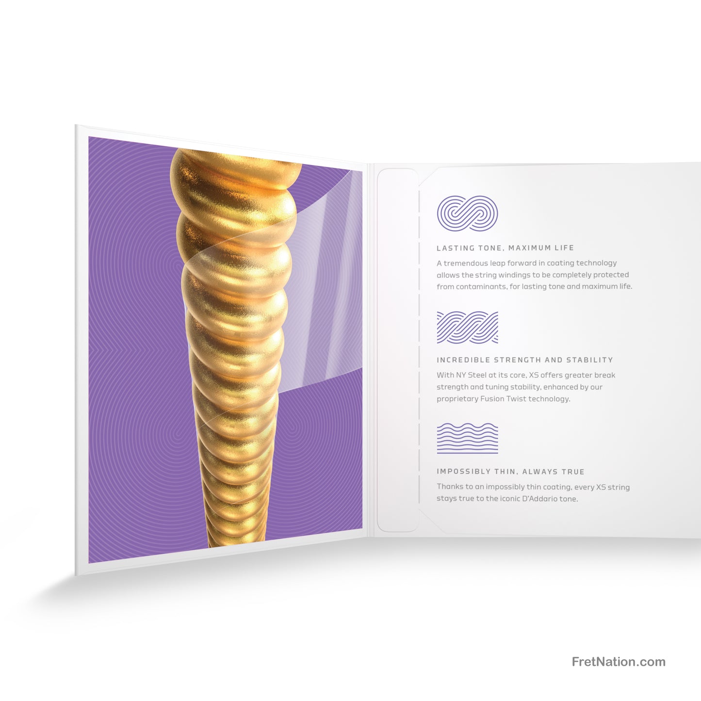 D'Addario D'Addario XS Coated 80/20 Bronze Acoustic Guitar Strings - 6-String 11-52 Custom Light XSABR1152