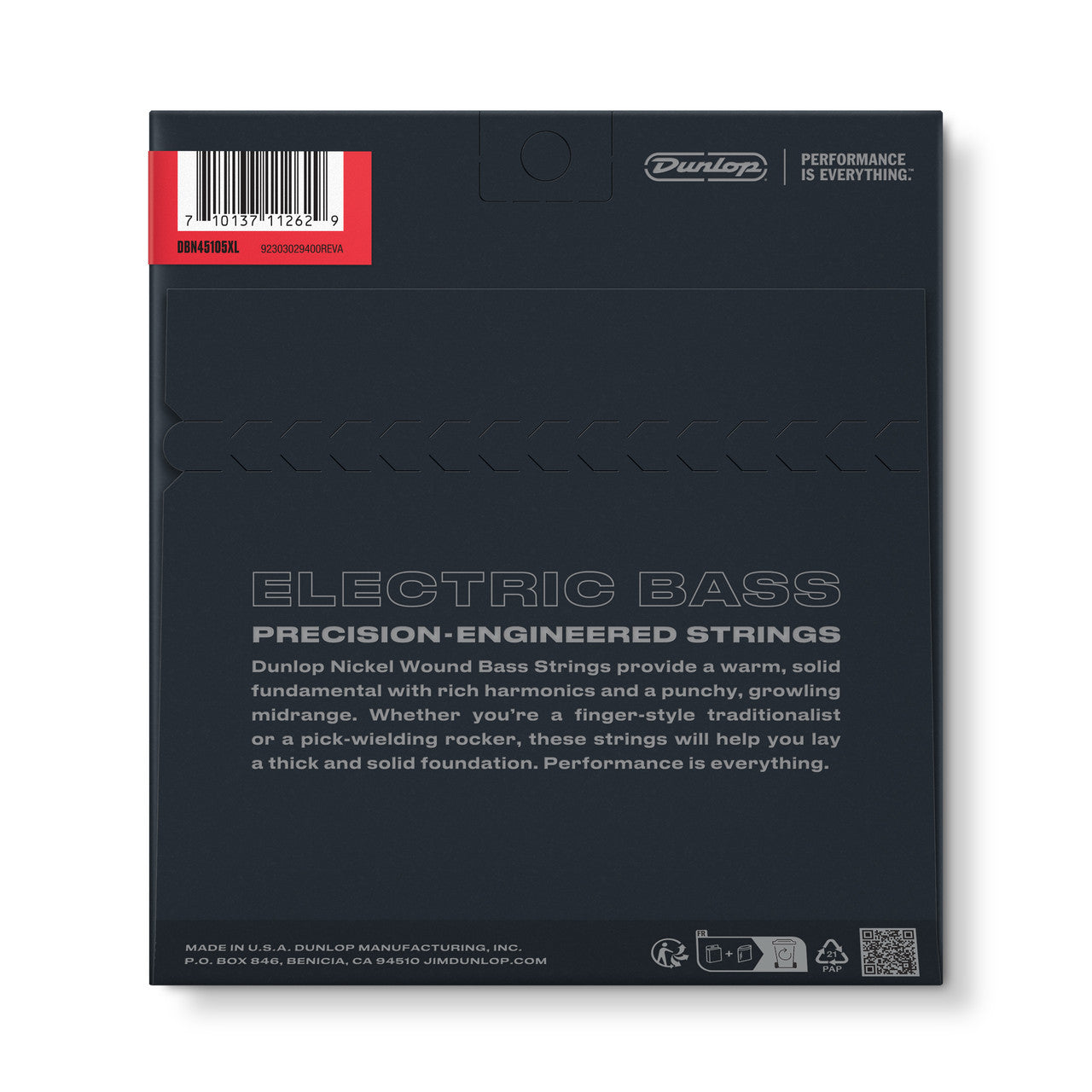 Jim Dunlop Dunlop Nickel Plated Steel Electric Bass Strings Super Long Scale Set - 4-String 45-105 DBN45105XL