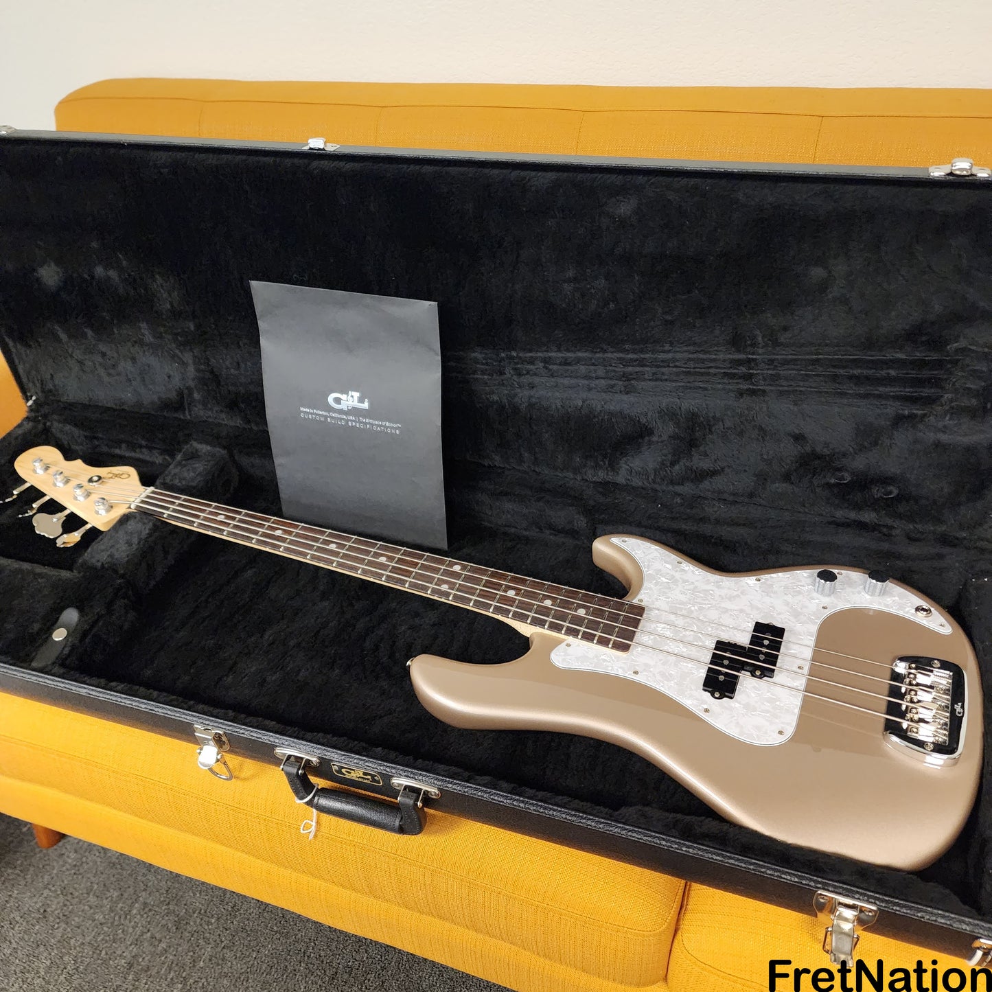 G&L G&L LB-100 Shoreline Gold 4-String Bass 9.30 Pounds CLF2207347