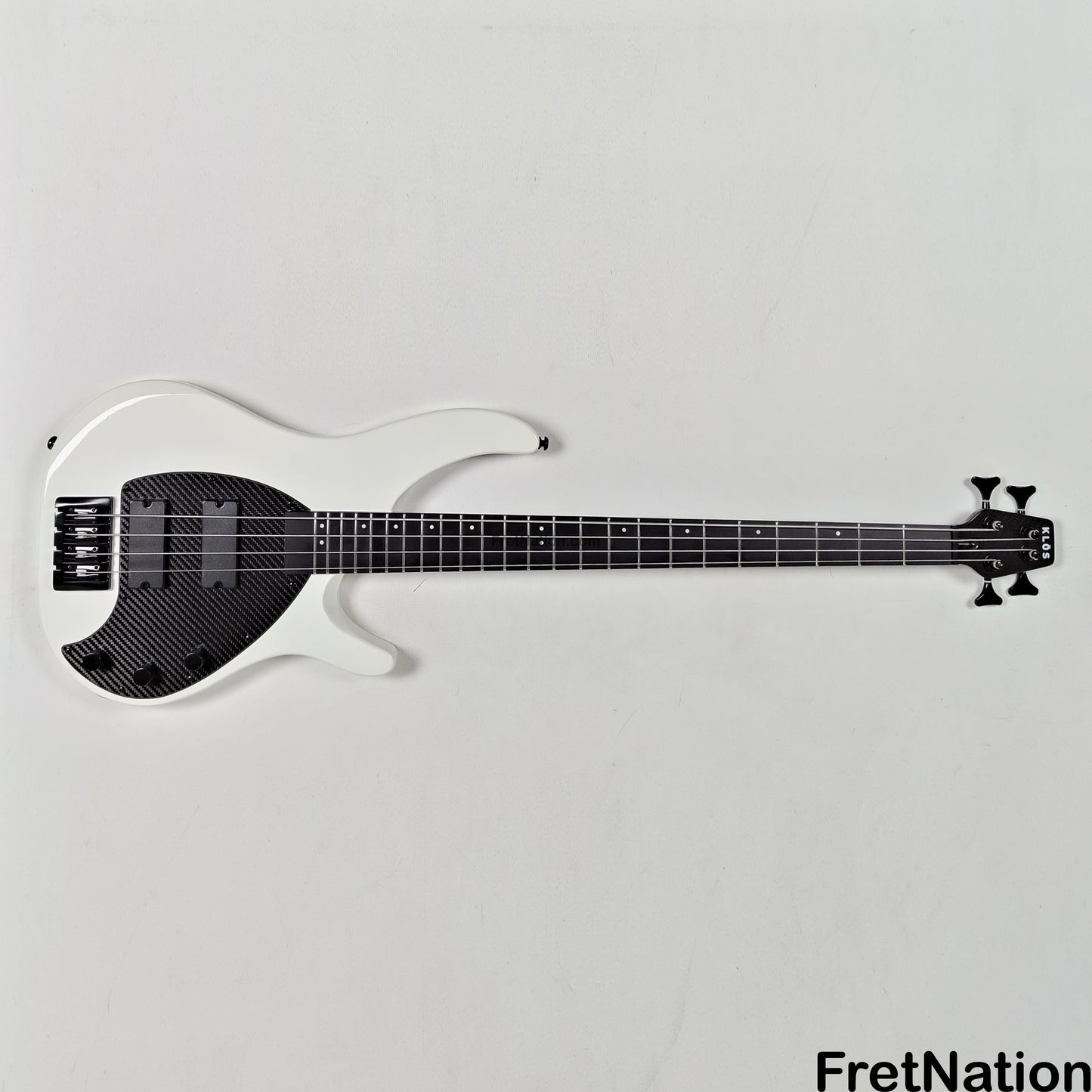 KLOS Guitars KLOS Apollo IV Standard 4-String Bass White w/ Carbon Fiber Neck 7.62lbs