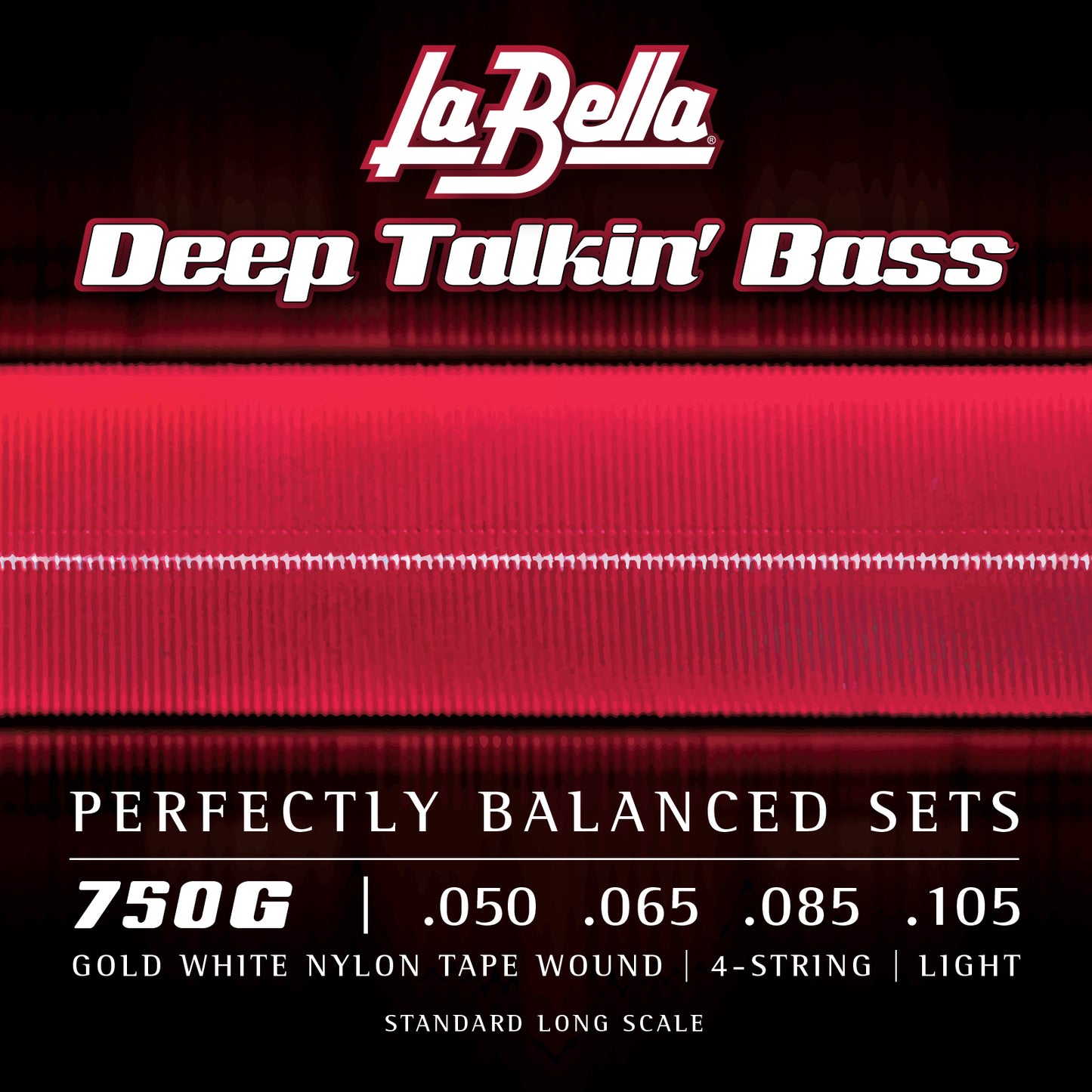 La Bella La Bella Deep Talkin' Gold White Nylon Tapewound Bass Strings Long Scale - 4-String 50-105 750G