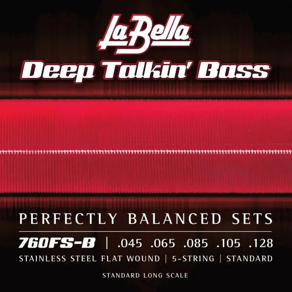 La Bella La Bella Deep Talkin' FlatWound Bass Strings Long Scale - 5-String 45-128T Standard 760FS-B