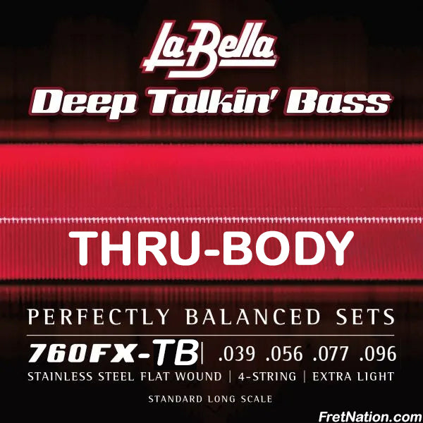 La Bella La Bella Deep Talkin' FlatWound Bass Strings Long Scale Thru-Body - 4-String 39-096 Extra Light 760FX-TB
