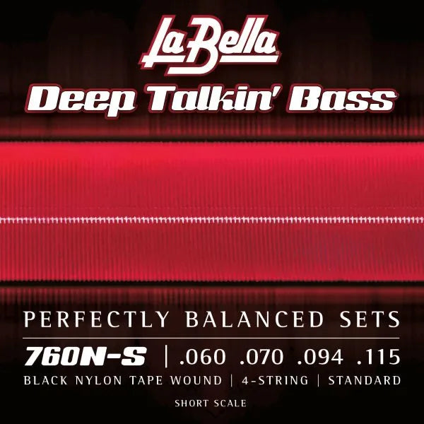 La Bella La Bella Deep Talkin' Black Nylon Tapewound Bass Strings Short Scale - 4-String 60-115 760N-S