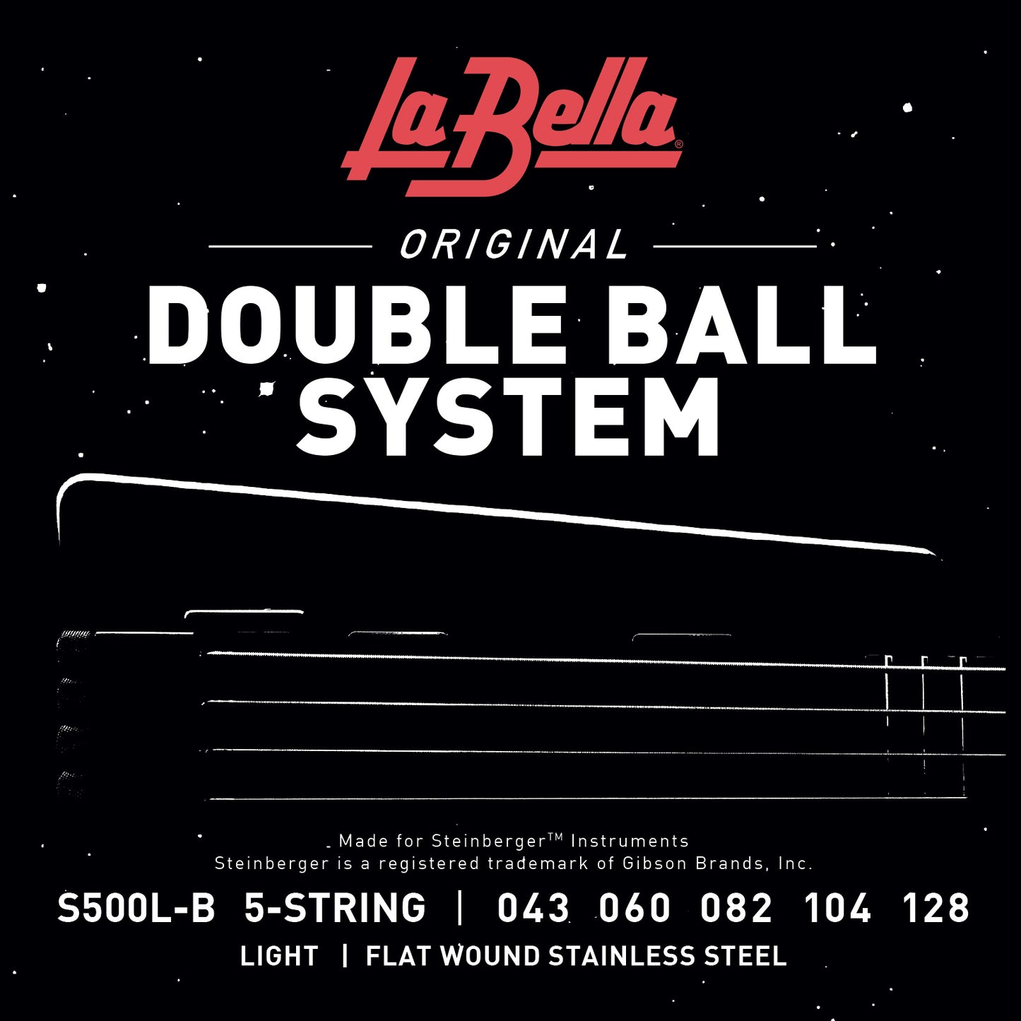 La Bella La Bella Double Ball End Flatwound Bass 5-String Set 43-128T - S500L-B