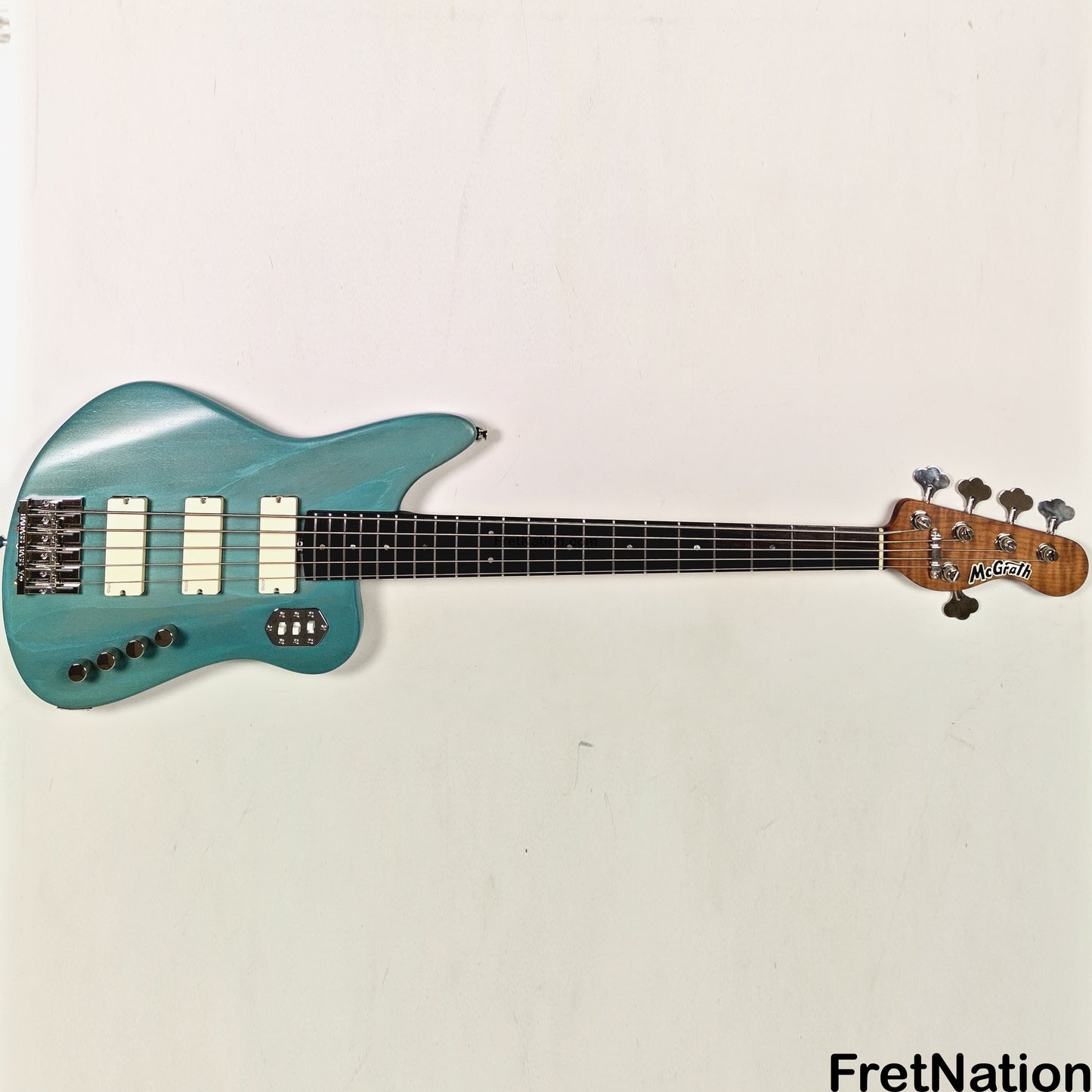 McGrath Guitars McGrath Rebel 5-String Bass - Pool Blue 10.36lbs NAMM 2026