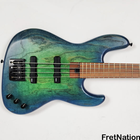 Fret Nation Skjold Lion's Pride 4-String Bass Blue-Green Burst 8.10lbs #525 - Pre-Owned