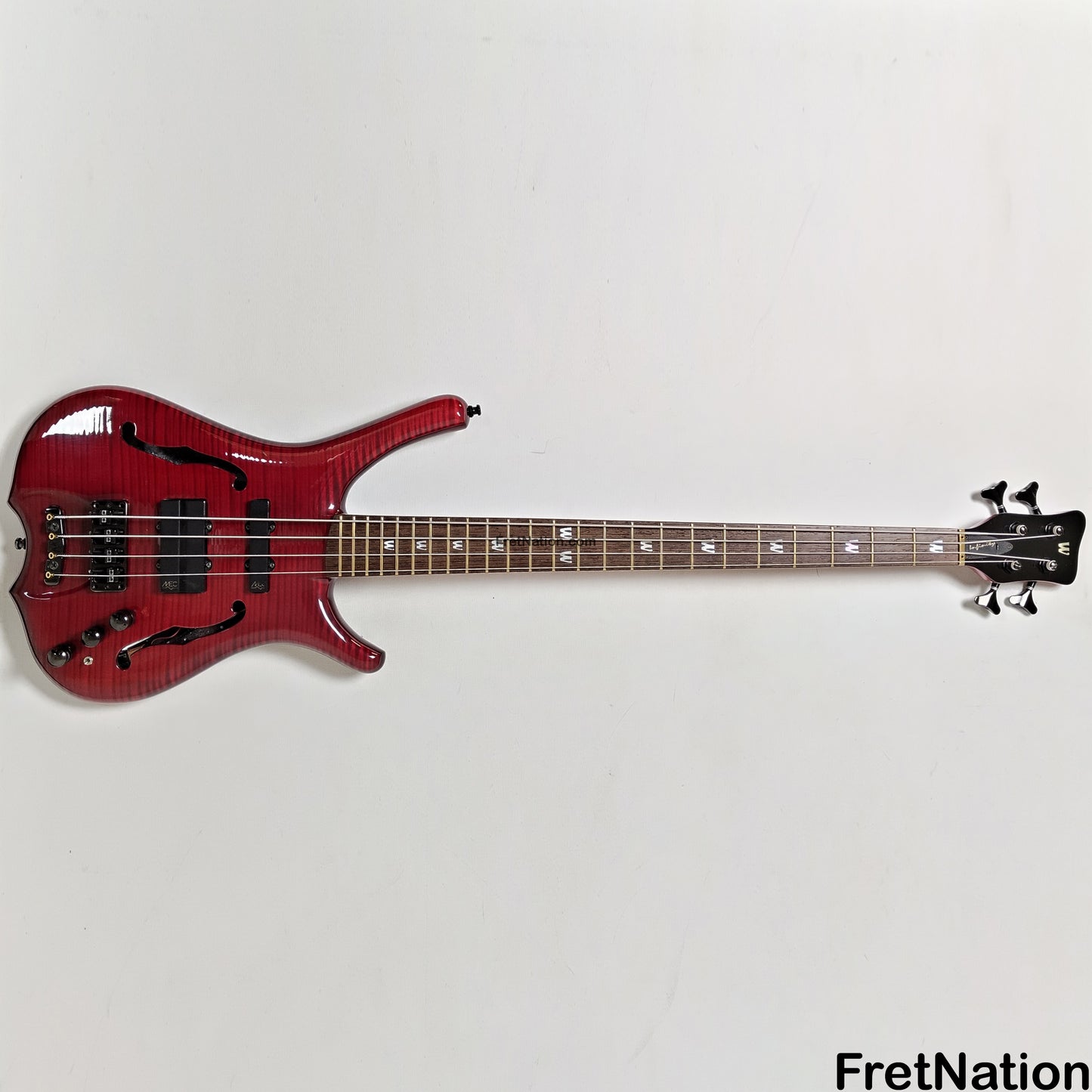 Fret Nation Warwick Infinity 4-String Bass Burgundy Red w/ LED's - 9.50lbs G 079241-00 Pre-Owned
