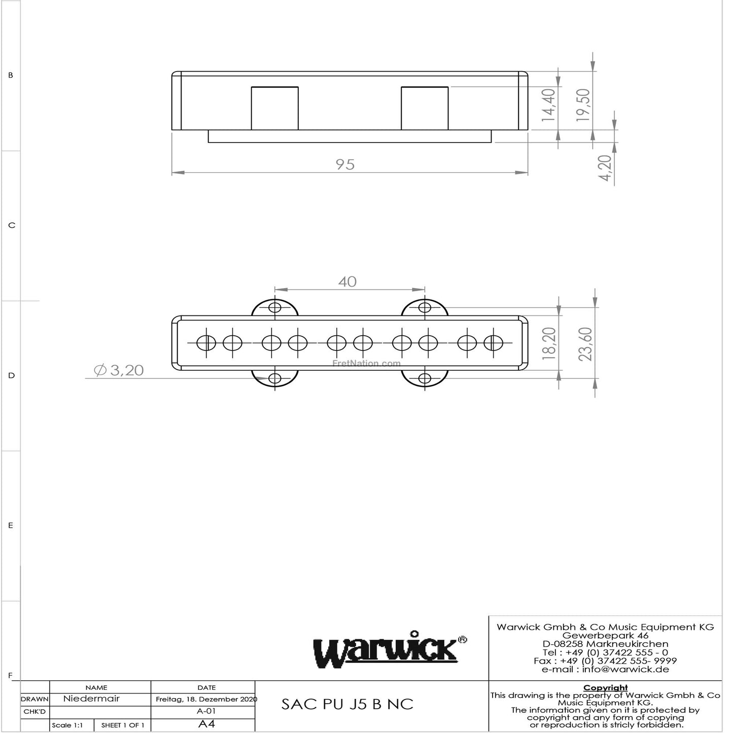 Sadowsky Sadowsky 5-String J Pickup Set - Alnico V/III Split Coil J - SAC PU J5 S NC