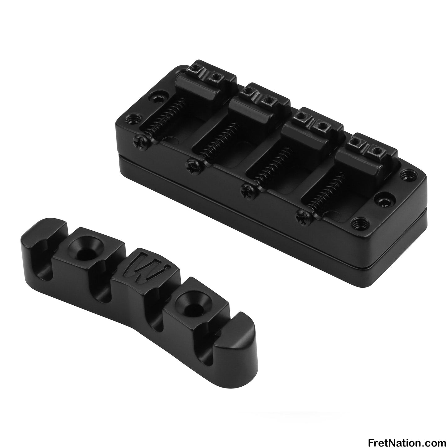 Warwick Warwick Parts - 2-Piece 3D Bridge & Tailpiece, 4-String - Black - SP W 30115 4B