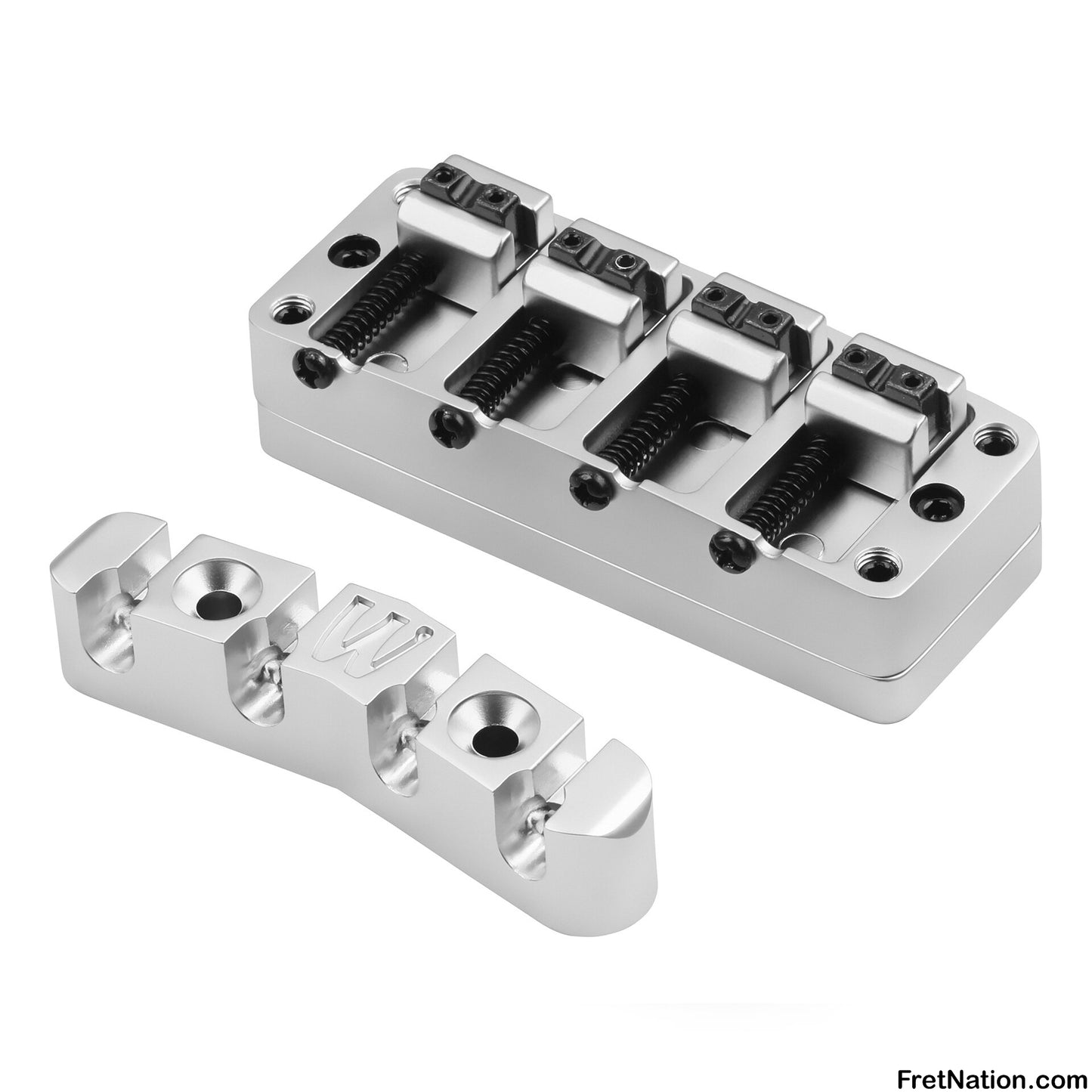 Warwick Warwick Parts - 2-Piece 3D Bridge & Tailpiece, 4-String - Satin Chrome - SP W 30117 4S