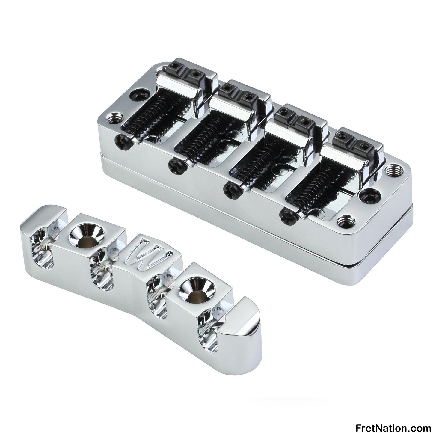 Warwick Warwick Parts - 2-Piece 3D Bridge & Tailpiece, 4-String - Chrome - SP W 30118 4C