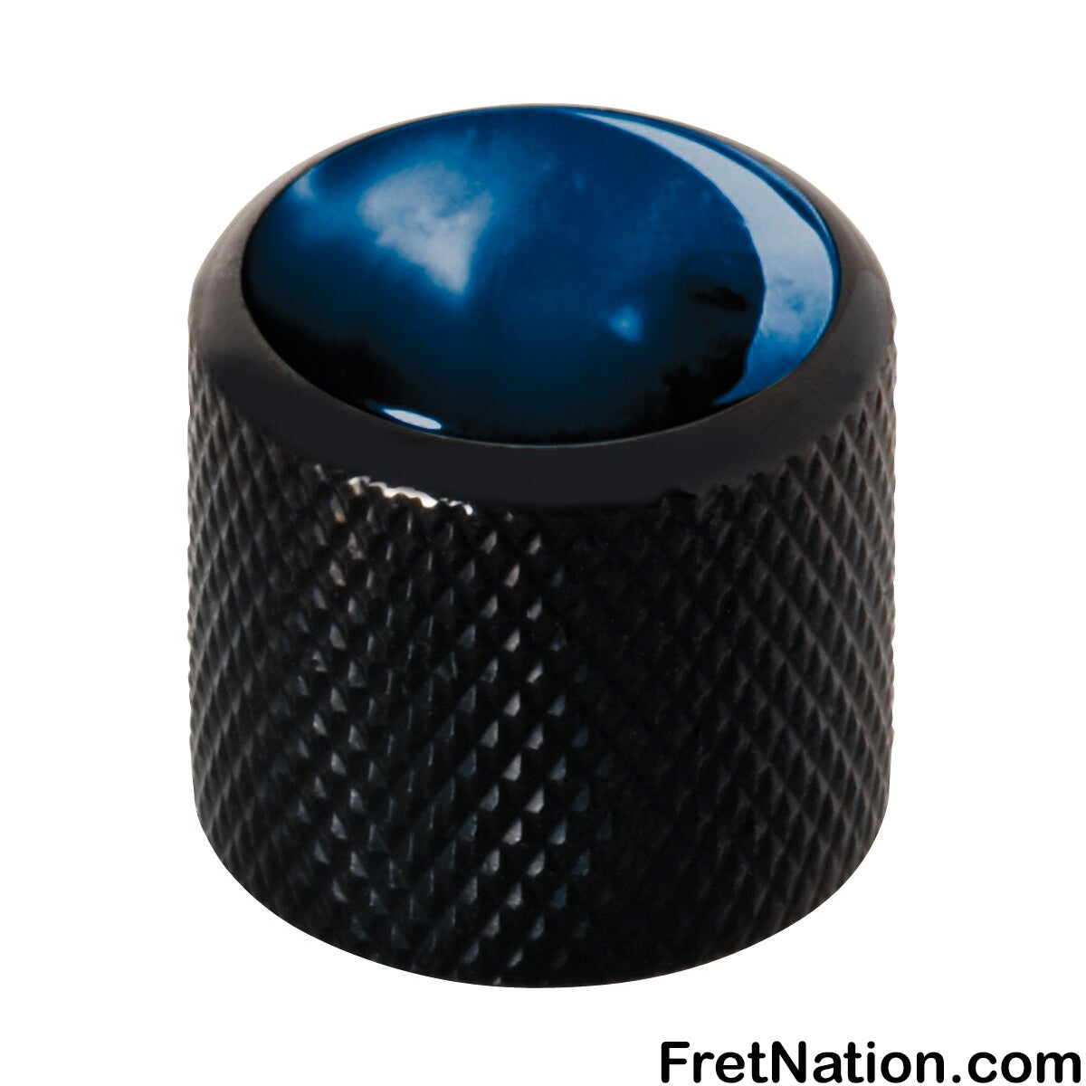 Warwick Framus & Warwick - Potentiometer Dome Knob, Blue Perloid, Cap - Black - SP 30415 BK BLUE CAP