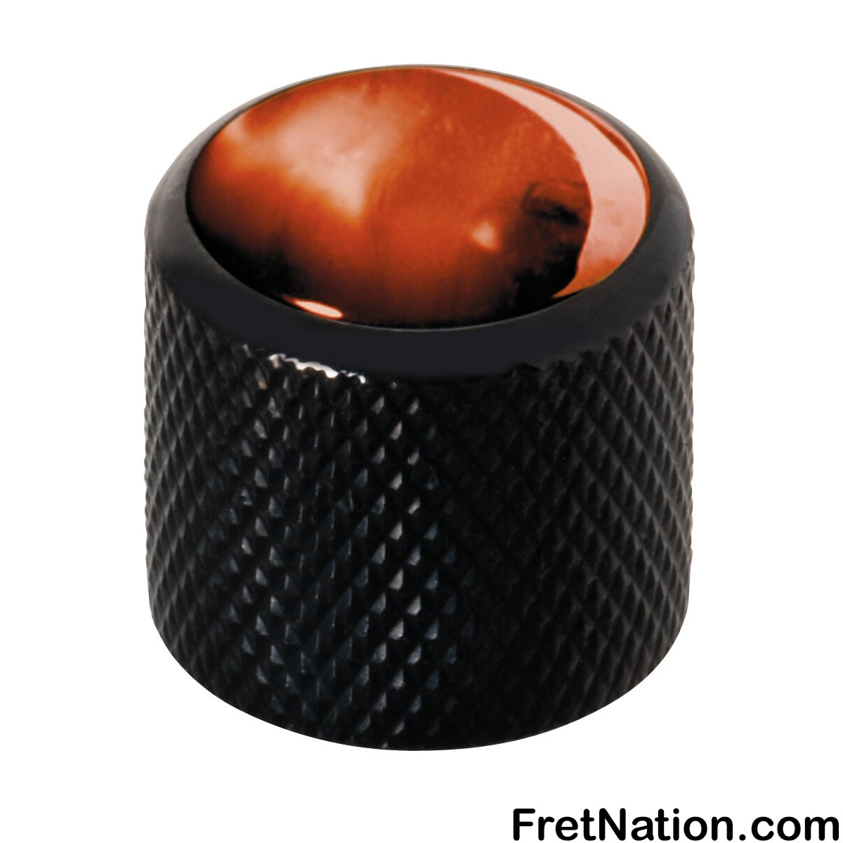 Warwick Framus & Warwick - Potentiometer Dome Knob, Brown Perloid, Cap - Black - SP 30415 BK BRN CAP
