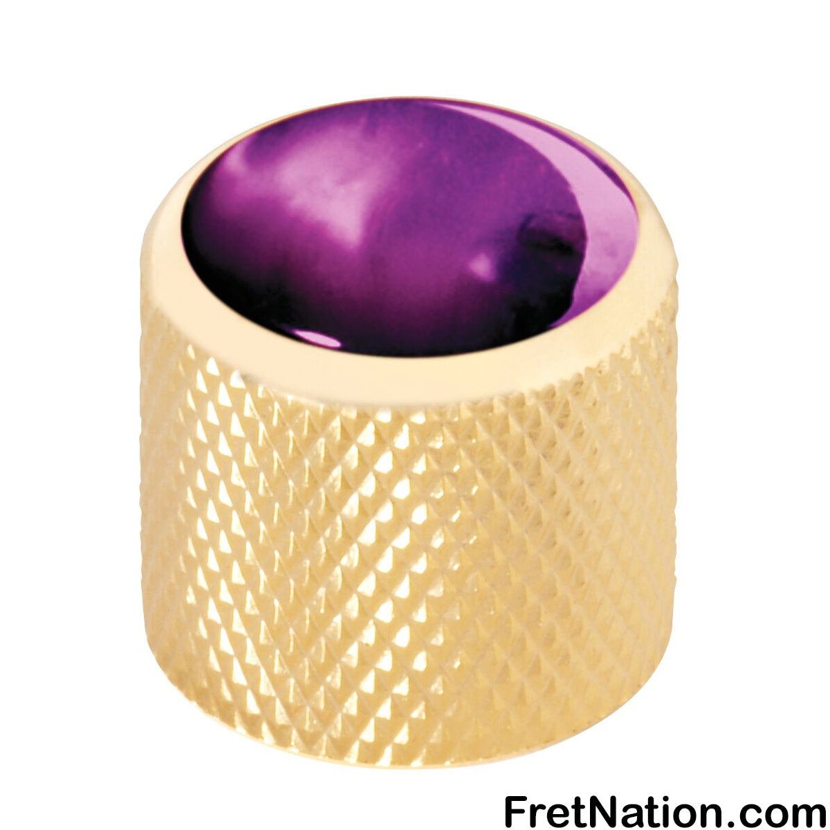 Warwick Framus & Warwick - Potentiometer Dome Knob, Purple Perloid, Cap - Gold - SP 30416 GD PRPL CAP