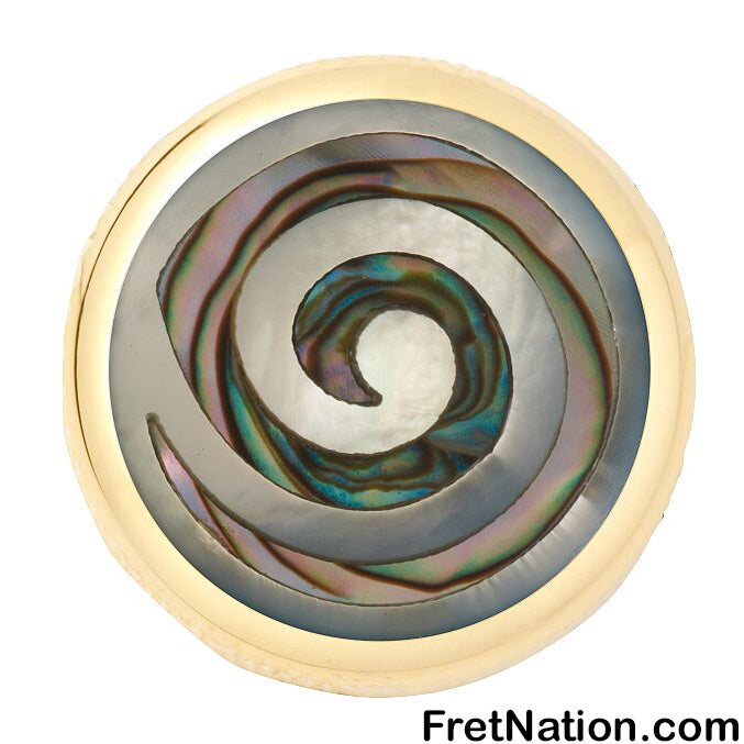 Warwick Framus & Warwick - Potentiometer Dome Knob, Spiral, Inlay - Gold - SP 30416 GD SPIRAL